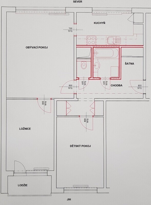 Pronájem velkého bytu 3+1 70 m2, s lodžií, na Podlesí III