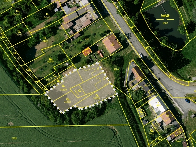 Prodej stavebních pozemků 1 544 m² s projektem dvou rodinných domů, Unčice – Pavlovice u Kojetína