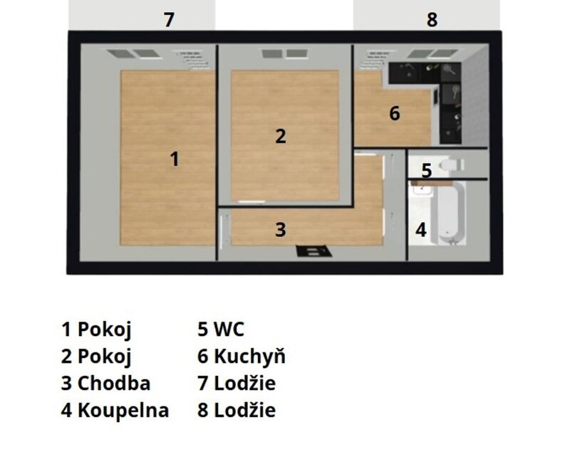Prodej bytu 2+1 v centru Uherského Brodu – dvě lodžie, sklep a skvělá lokalita