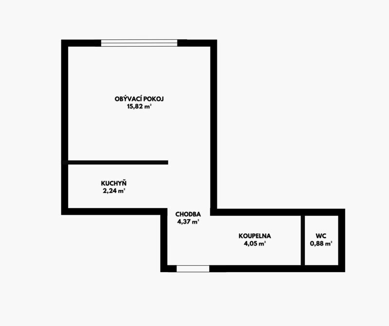 Pronájem bytu 1+kk, 29 m² – Zlín, Prštné, ul. L. Váchy