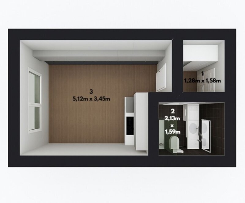 Pronájem bytu 1+kk, 26 m² v centru města Zlín – tř. T. Bati