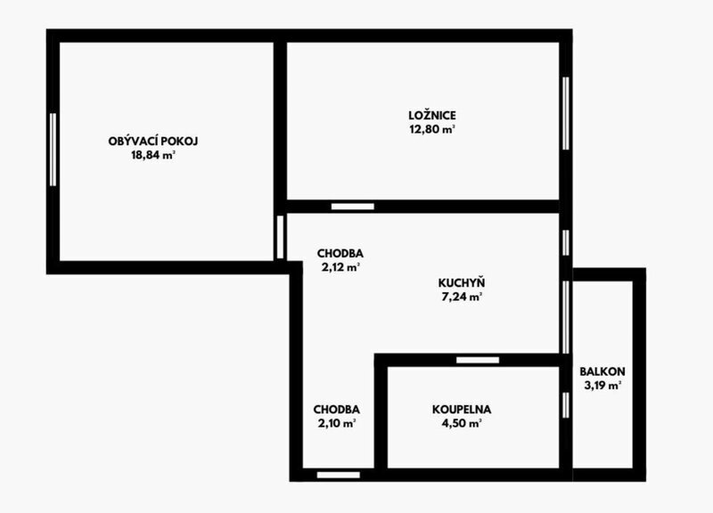 Prodej krásného bytu 2+1 s balkonem ve městě Vsetín