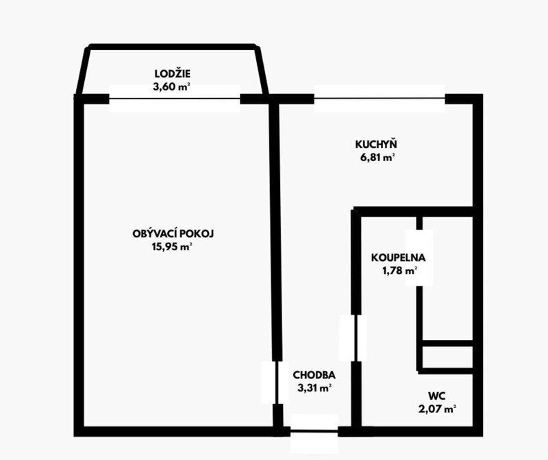 Pronájem bytu 1+1 s lodžií po kompletní rekonstrukci – Otrokovice