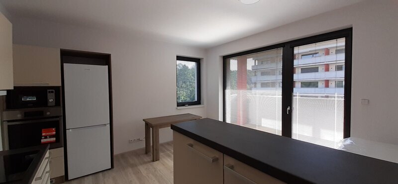 Pronájem kompletně zařízené novostavby 1+kk 28 m2, s terasou