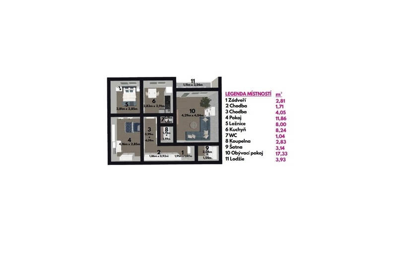 K prodeji nabízíme byt 3+1 o výměře 68 m² v žádané lokalitě na Jižních Svazích – ulice Valachův Žleb