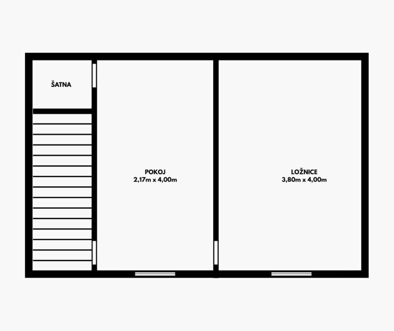 Prodej čtvrt domku 3+kk se zahradou a jedním parkovacím stáním – Zlín, Letná - ulice Kotěrova