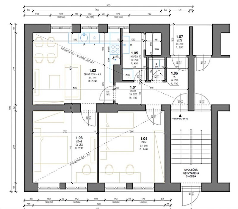 Pronájem bytu 3+kk, 72 m2, Bojkovice, v bytovém domě na ul. Bezručova čtvrť