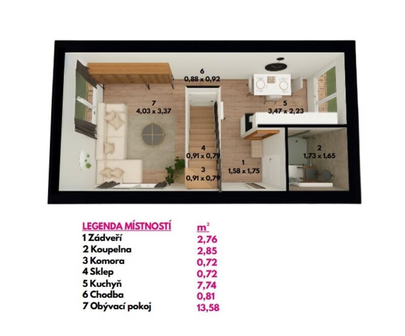 Prodej půldomku 3+1 se zahradou a garáží – Podvesná XVI, Zlín